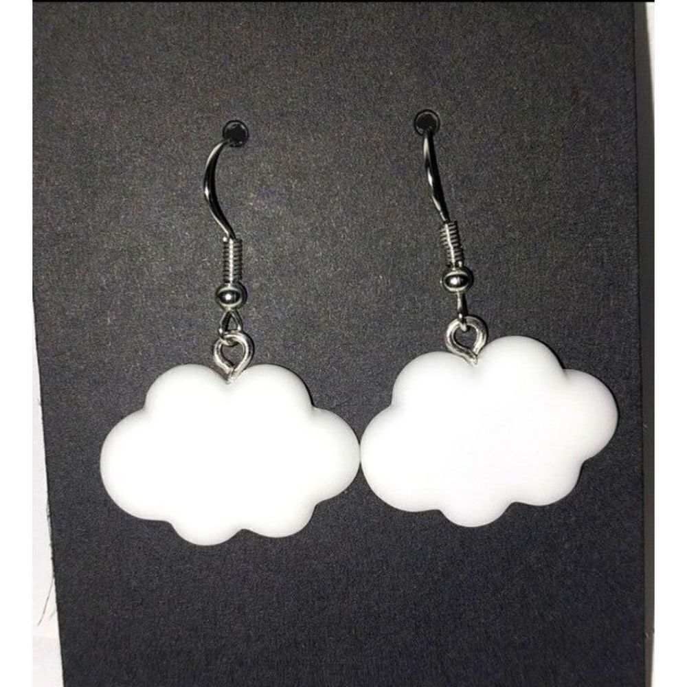 Hand CRAFTED White Cloud earrings